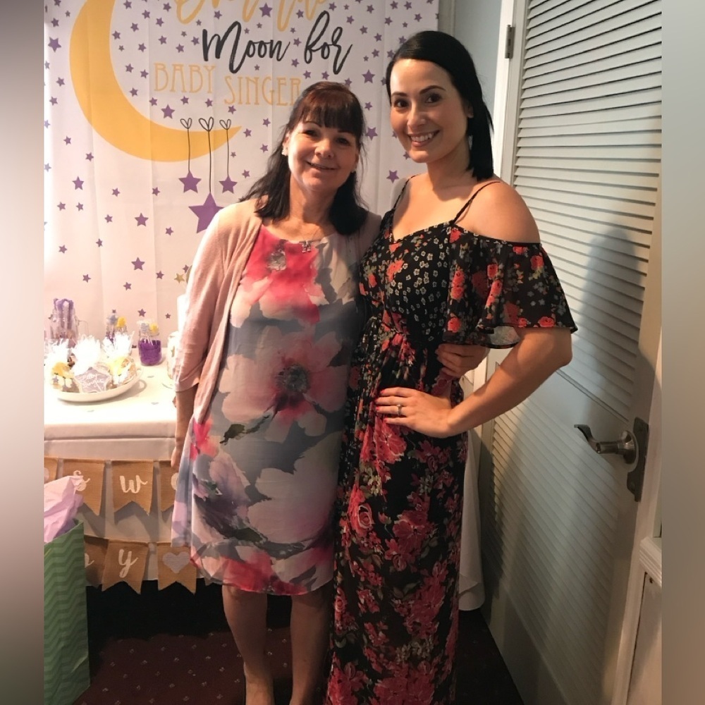 Spring Wedding Dress Floral Maxi Dress Off the Shoulder - Picture 9 of 9